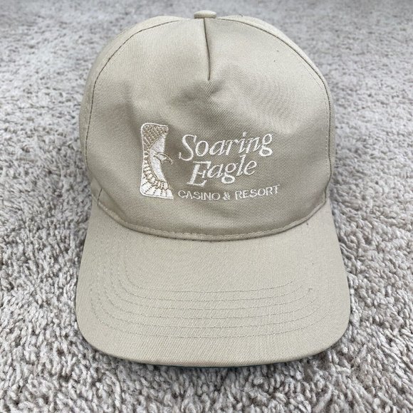 Vintage San Sun Soaring Eagle Casino & Resort Hat Beige‎ Snapback Trucker Cap - Picture 1 of 9